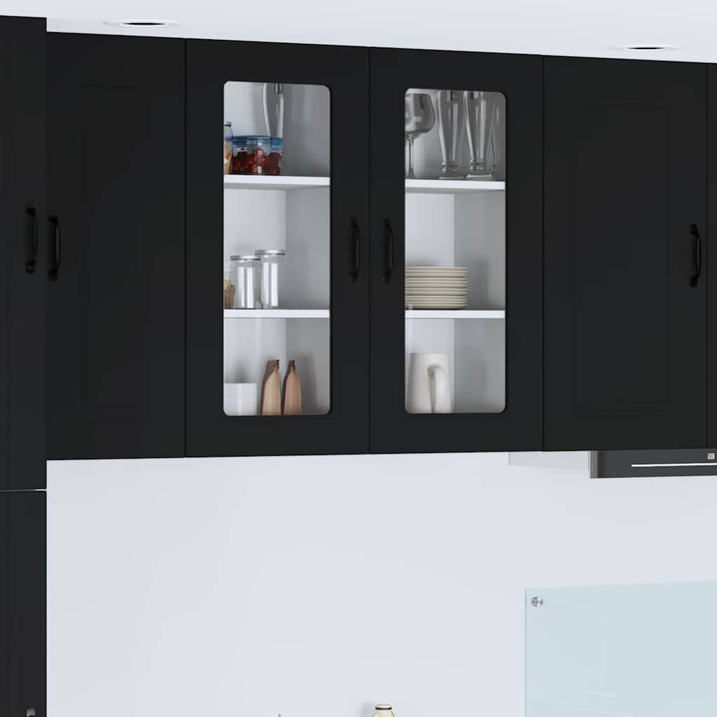 Kitchen Wall Cabinet Black 40 x 31 x 80 cm Engineered Wood